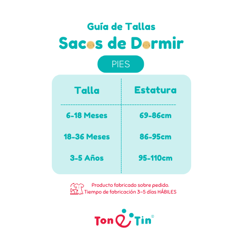 Saco de Dormir Pies Dino Azul